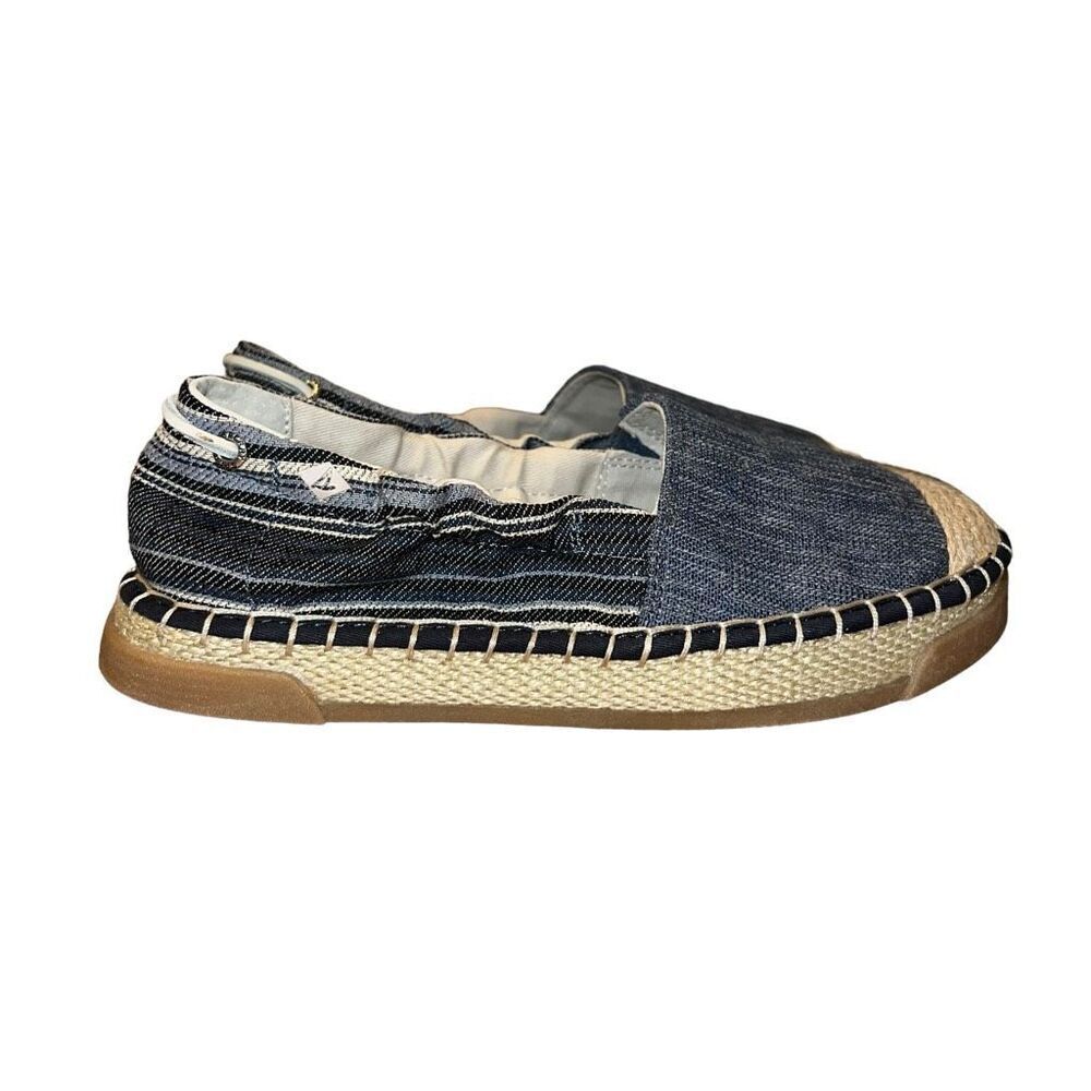 Sperry Laurel Reef Espadrille Flats 6 Blue Fabric Slip On Round Toe shoes